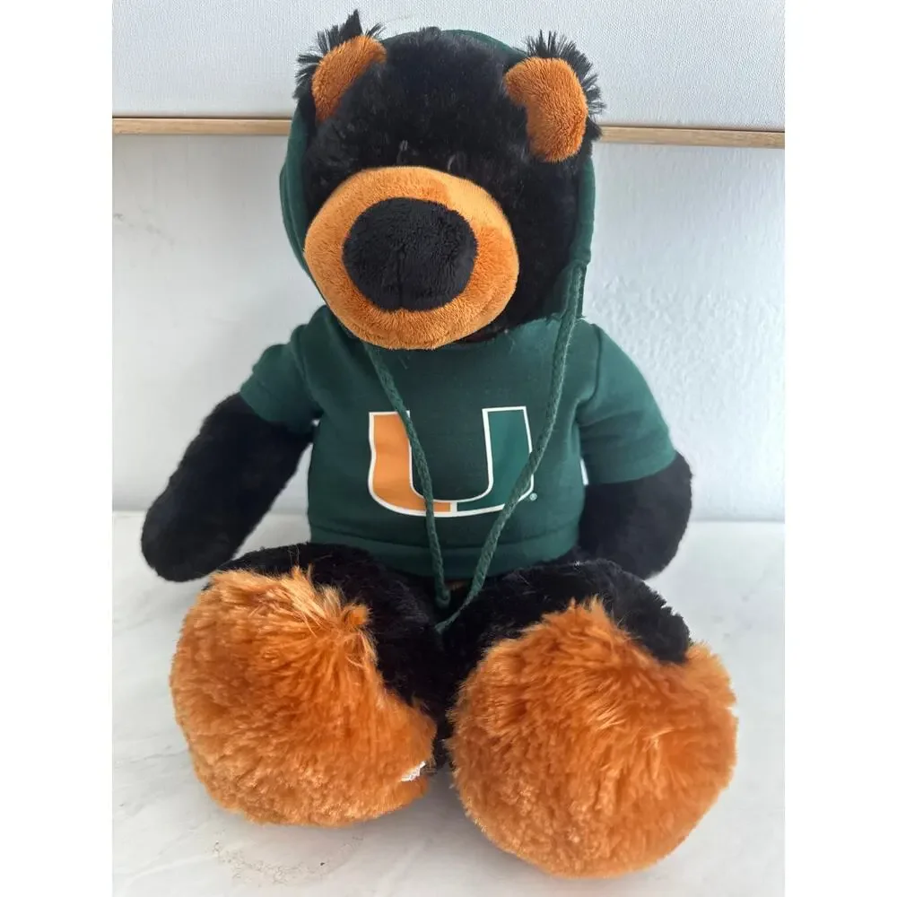 University of Miami terry bear w/ UM hoddie 305 college football canes - Picture 1 of 4
